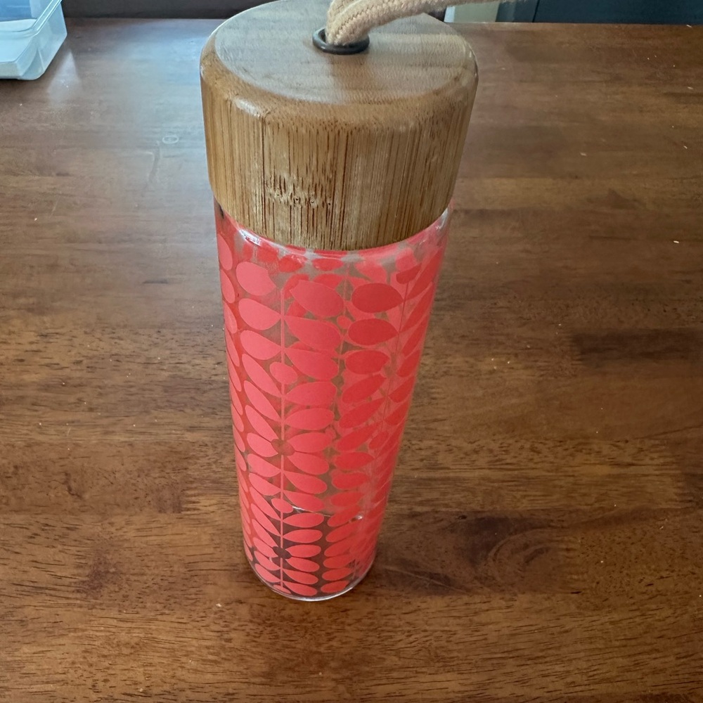 Orla Kiely Pink and Brown water bottle